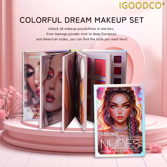 Igoodco 78-Shade Makeup Kit Set - European American Eyeshadow Palette with Multicolor Matte Highlighter, Lip Products, Eyeliner for Cosplay, Model IG3156, 1-Piece,Summerwins