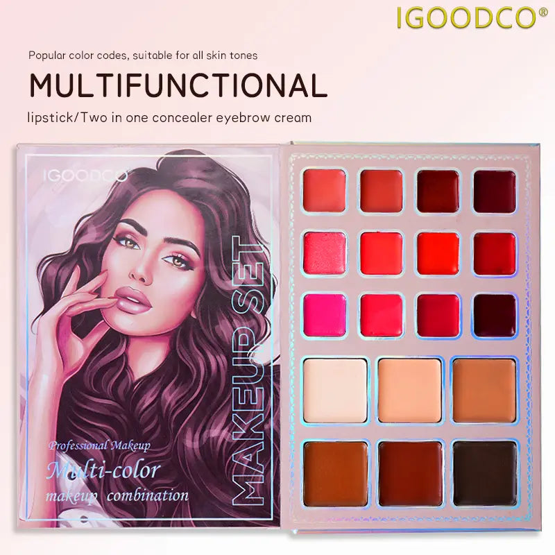 Igoodco 78-Shade Makeup Kit Set - European American Eyeshadow Palette with Multicolor Matte Highlighter, Lip Products, Eyeliner for Cosplay, Model IG3156, 1-Piece,Summerwins