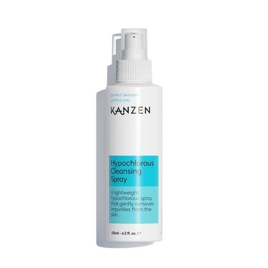 Kanzen Skincare Hypochlorous Cleansing anti Bacterial Spray 125Ml 4.2 Fl Oz | 125Ppm Hypochlorous Acid, Skincare Facial Spray | for Sensitive Skin, Acne Prone Skin, Non Comedogenic | Pure Ingredients